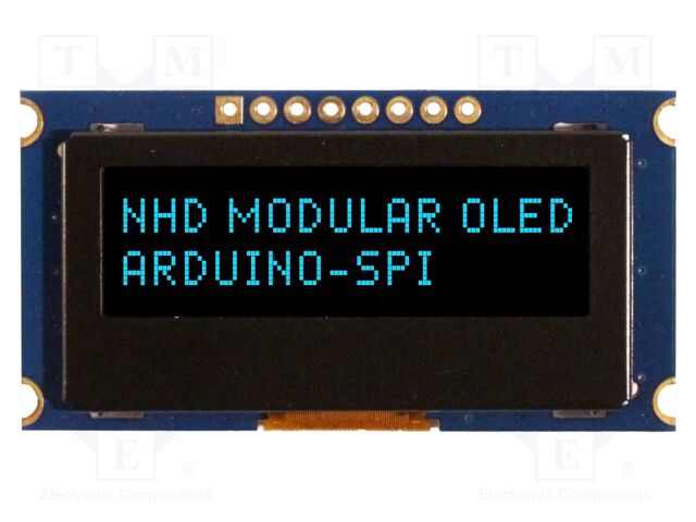 Display: OLED; 16x2; Dim: 49.2x25.7x4.5mm; Controller: US2066; 1x8