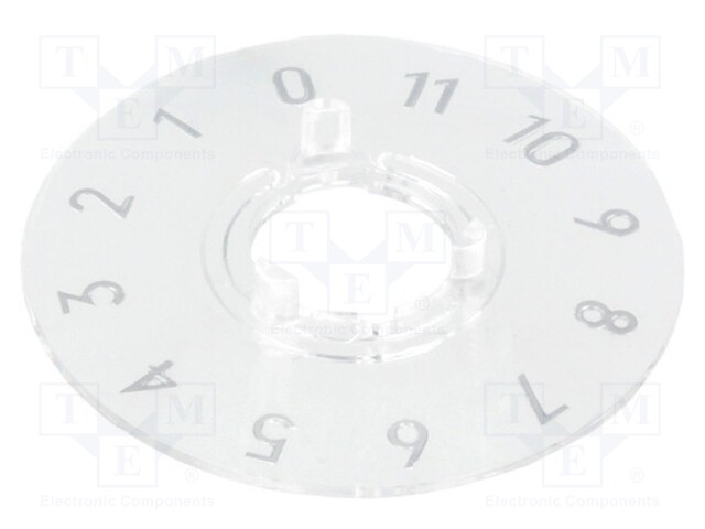 Collar with scale; polycarbonate; transparent; push-in; 26mm