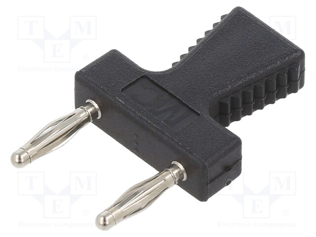 Connector: stackable safety shunt; 2mm banana; black; 10A; 30.4mm