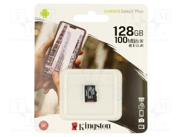 Memory card; microSD; R: 100MB/s; W: 80MB/s; Class 10 UHS I U3
