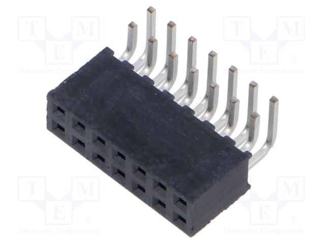 Connector: pin strips; female; PIN: 14; 2mm; gold-plated; THT