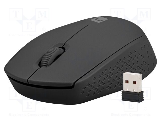 Optical mouse; black; USB A; wireless; No.of butt: 3; 10m