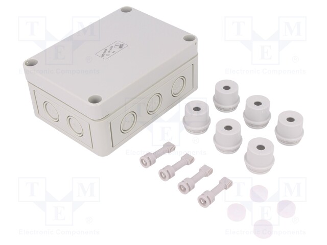 Enclosure: junction box; X: 94mm; Y: 130mm; Z: 57mm; polystyrene