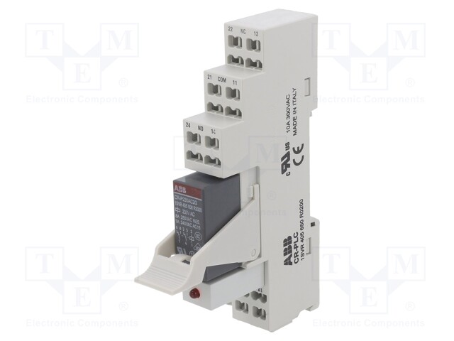 Relay: interface; DPDT; Ucoil: 230VAC; Mounting: DIN; Series: CR-P