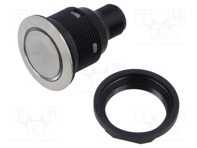 Switch: push-button; steel; Pos: 2; Stabl.pos: 1; OUT: NO