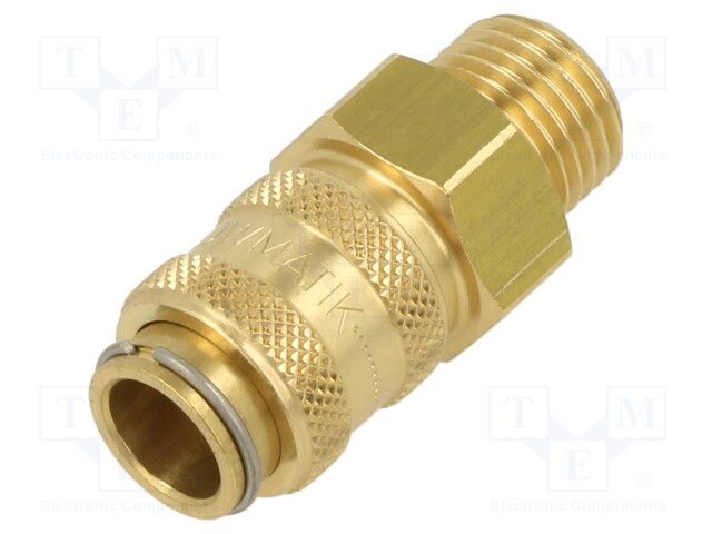 Quick connection coupling; straight; max.35bar; brass; D: 17mm