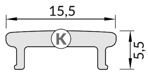 Cover for LED profiles; white; 2m; Application: FLOOR12; V: K