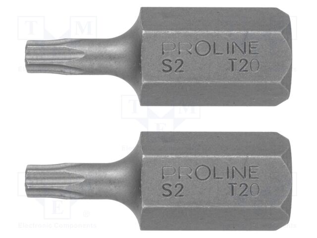 Screwdriver bit; Torx®; Overall len: 30mm; Mounting: 3/8"; 2pcs.