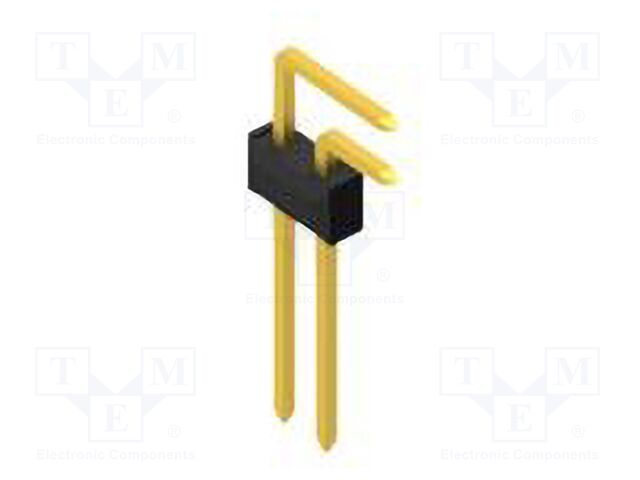 Connector: pin strips; pin header; male; PIN: 2; 2.54mm; THT; 2x1