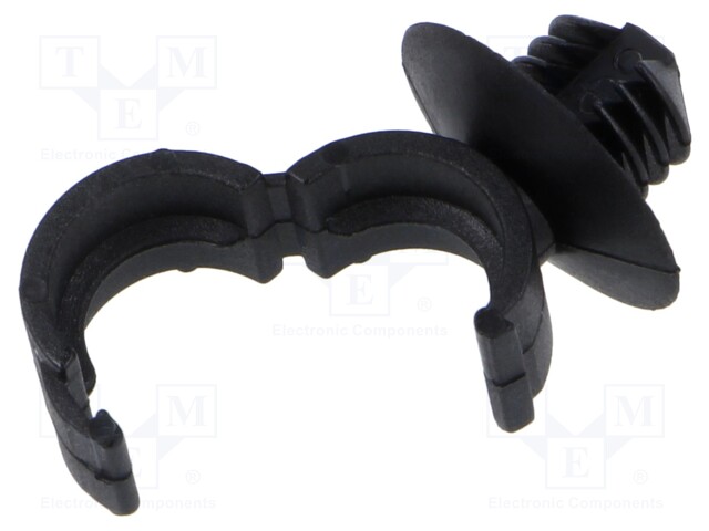Cable holder with finned arbor; polyamide; black; UL94V-2; 10mm