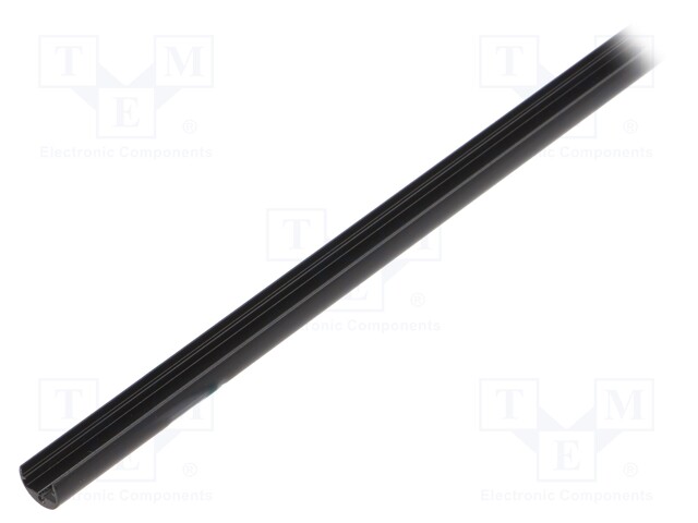 Profiles for LED modules; oval; black; L: 1m; aluminium; anodized