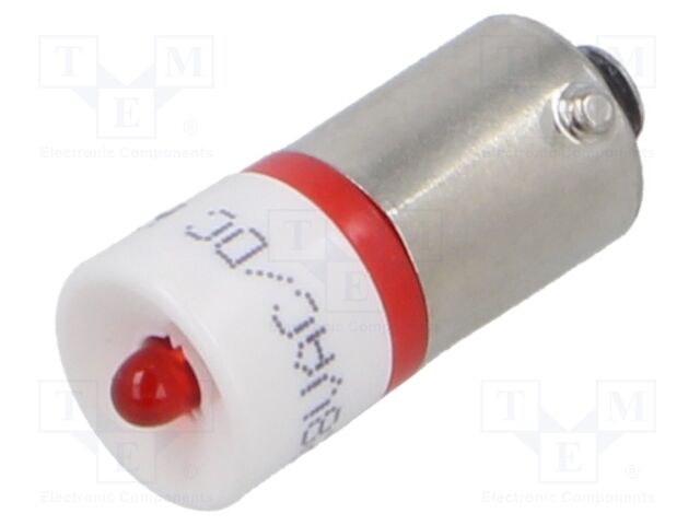 LED lamp; red; BA9S; 28VDC; 28VAC; No.of diodes: 1
