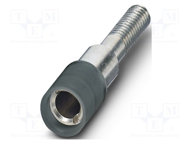 Test socket; screw terminal; PA; ways: 1; W: 6mm; H: 6mm; Body: black