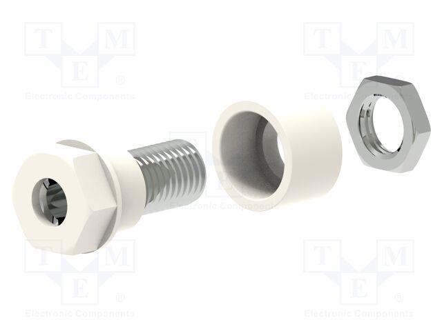 Connector: 4mm banana; socket; 36A; 30VAC; 60VDC; white; M6; 17.5mm