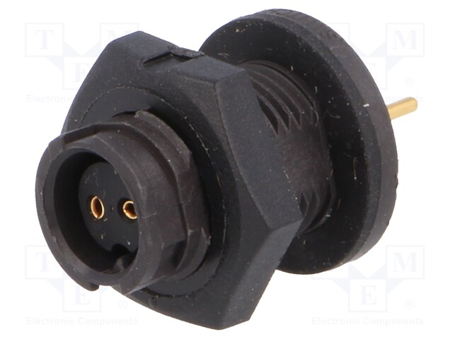 Connector: circular; Series: EN2; socket; female; THT; PIN: 2; 7A