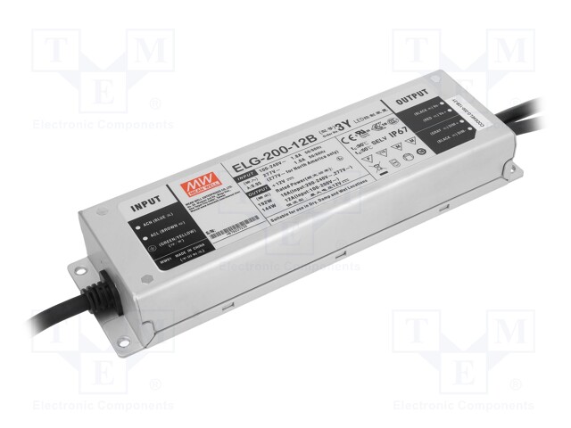 Power supply: switched-mode; LED; 192W; 12VDC; 16A; 100÷305VAC