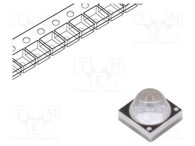 Power LED; EMITER; ultraviolet; Pmax: 3W; λd: 380-390nm; 35°; SMD