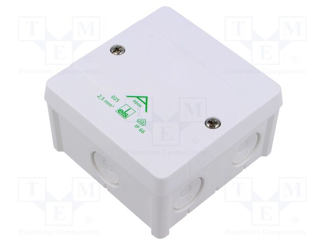 Enclosure: junction box; X: 87mm; Y: 87mm; Z: 52mm; polypropylene PP