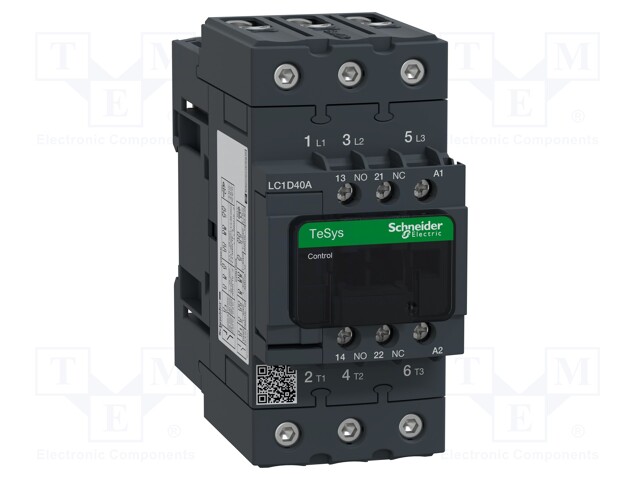 Contactor: 3-pole; NO x3; Auxiliary contacts: NO + NC; 240VAC; 40A