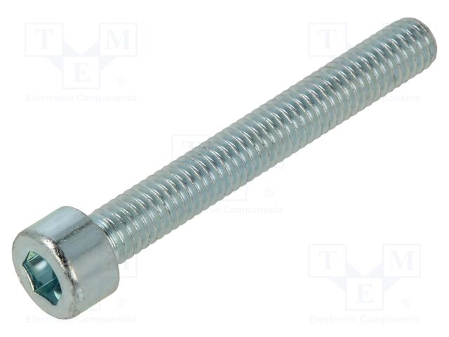 Screw; M6x45; 1; Head: cheese head; hex key; HEX 5mm; steel; zinc