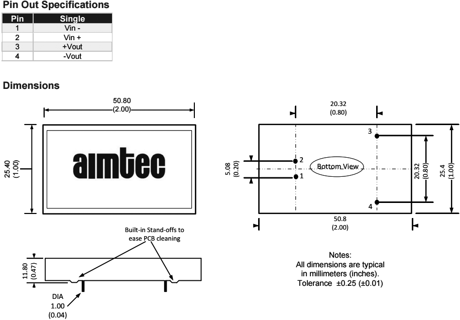 Converter: DC/DC; 10W; Uin: 40÷160V; 24VDC; Iout: 0.417A; 2"x1"; 26g