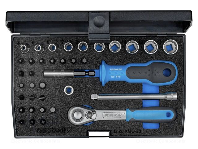 Wrench-set; rattle,socket spanner; 1/4"; 37pcs.