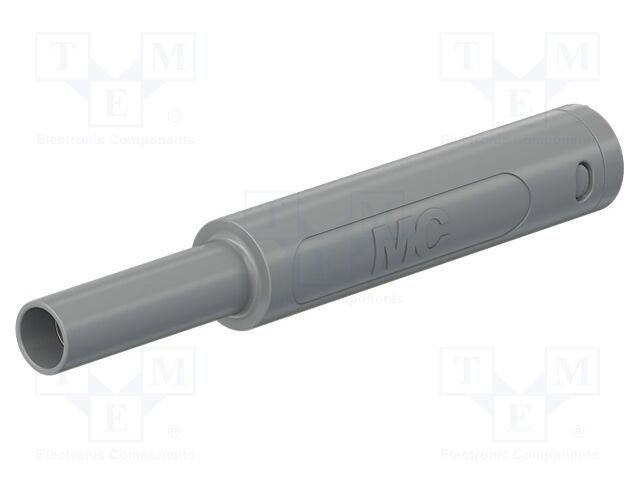 Connector: 4mm banana; socket; 19A; 1kV; grey; nickel plated; 3.9mm