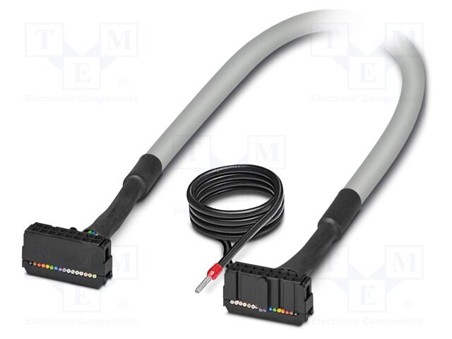 Ribbon cable with IDC connectors; IDC/FLK 16pin,both sides