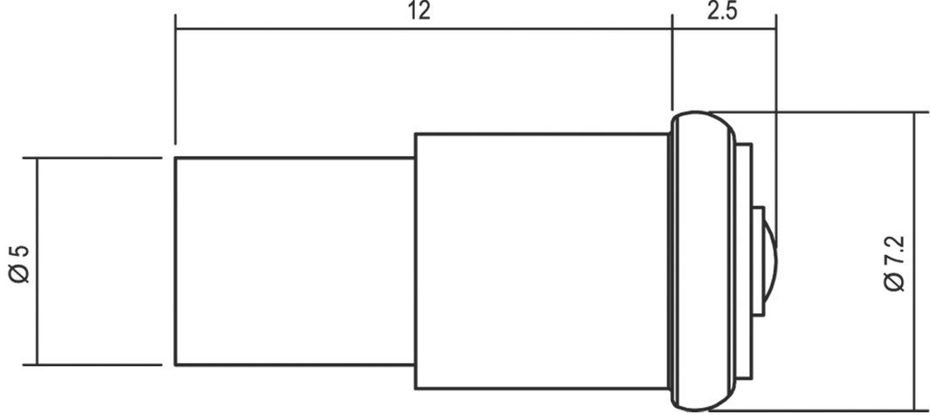 LED lamp; blue; SX6s; 12VDC; No.of diodes: 1; -30÷75°C; 5mm