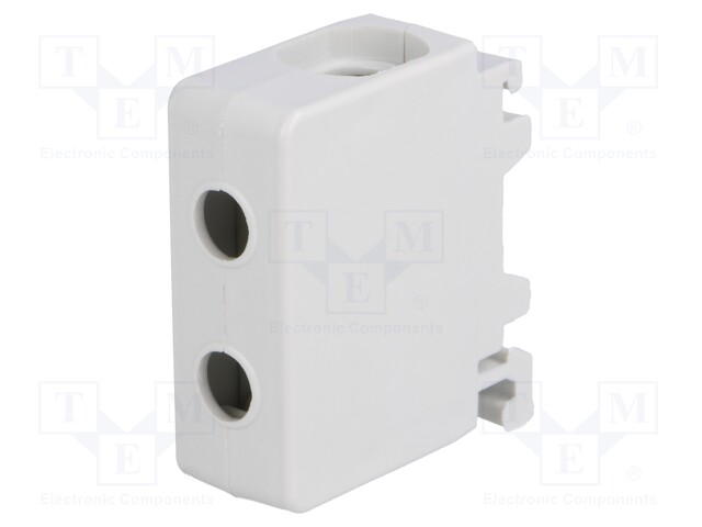 Splice terminal: rail; 50mm2; ways: 1; terminals: 2; grey; TS35; 600V