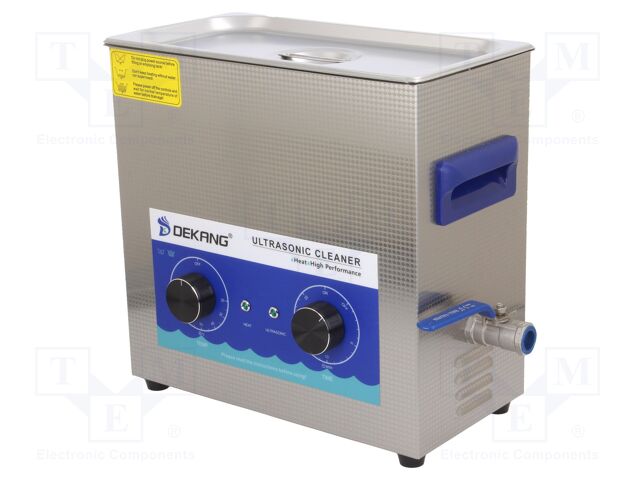Ultrasonic washer; 300x155x150mm; 40kHz; 20÷80°C; 230VAC; 6.5l