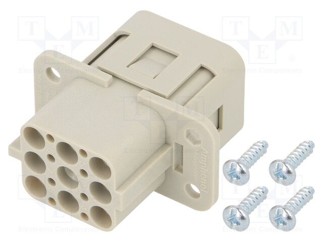 Connector: HDC; contact insert; female; C146,heavy|mate Q; PIN: 9