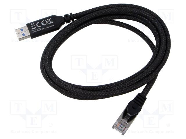 Cable; USB 3.0; RJ45 plug,USB A plug; nickel plated; 2m; black