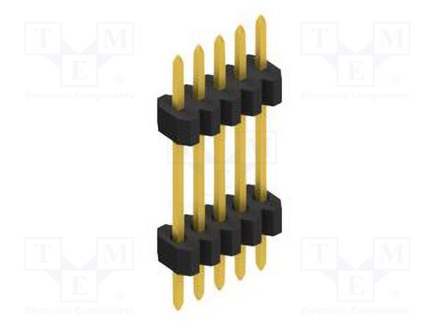 Connector: pin strips; pin header; male; PIN: 5; 1.27mm; THT; 1x5