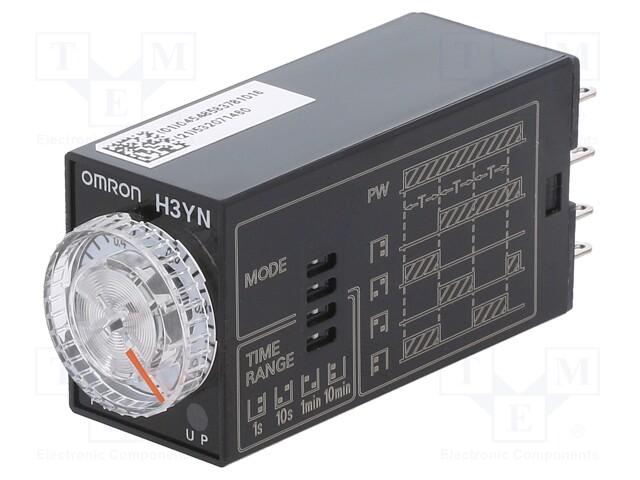 Timer; 0,1s÷10min; 4PDT; 250VAC/3A; Usup: 200÷230VAC; socket; IP40