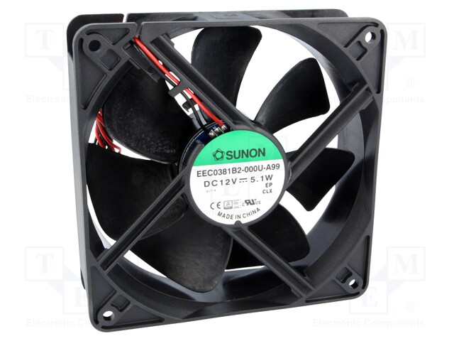 Fan: DC; axial; 12VDC; 120x120x38mm; 197.2m3/h; 44dBA; ball bearing