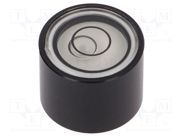 Spirit level; H: 13mm; aluminium; Body: black; screw; Ø: 17mm