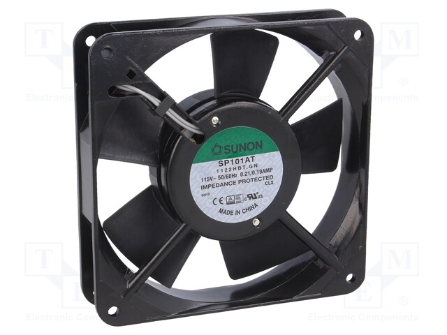 Fan: AC; axial; 115VAC; 120x120x25mm; 132(±7%)m3/h; 46dBA; 2150rpm