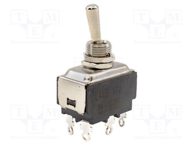 Switch: toggle; Pos: 2; DPDT; ON-ON; 15A/277VAC; 0÷85°C; on panel