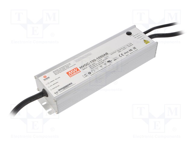 Power supply: switched-mode; LED; 150.15W; 15÷143VDC; 630÷1050mA