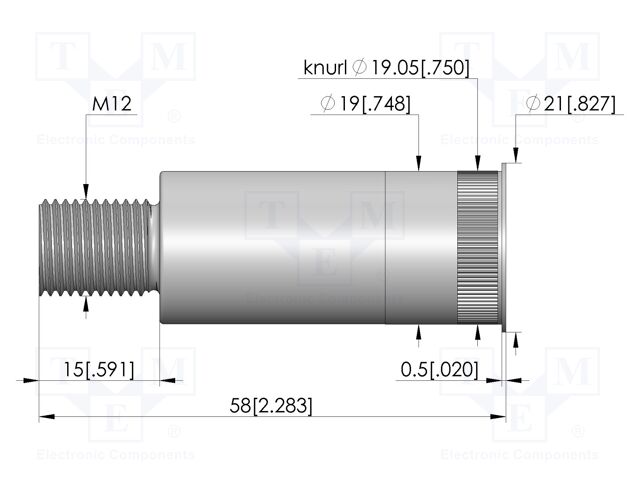 Test probe socket; silver plated; KS-672; M12; L: 58mm