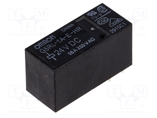 Relay: electromagnetic; SPST-NO; Ucoil: 24VDC; 16A/250VAC; 400mW