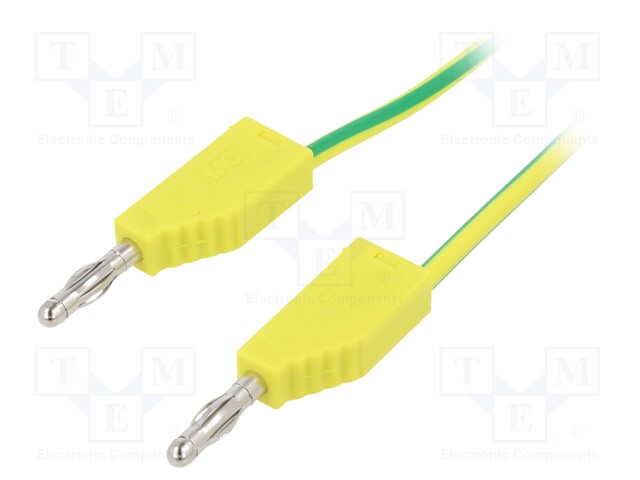 Test lead; PVC; 1m; yellow-green; 32A; 60V; Cond.cross sec: 2.5mm2