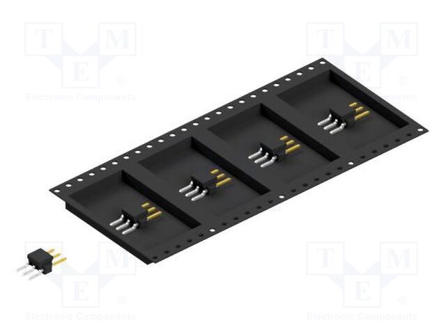 Connector: pin strips; pin header; male; PIN: 3; 2.54mm; SMT; 1x3