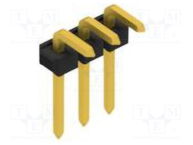Connector: pin strips; pin header; male; PIN: 3; 2.54mm; THT; 1x3
