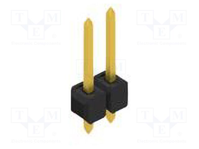 Connector: pin strips; pin header; male; PIN: 2; 2.54mm; THT; 1x2