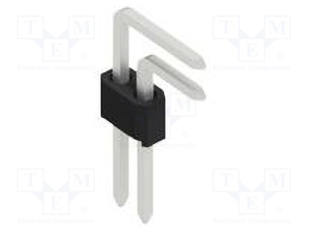 Connector: pin strips; pin header; male; PIN: 2; 1.27mm; THT; 2x1