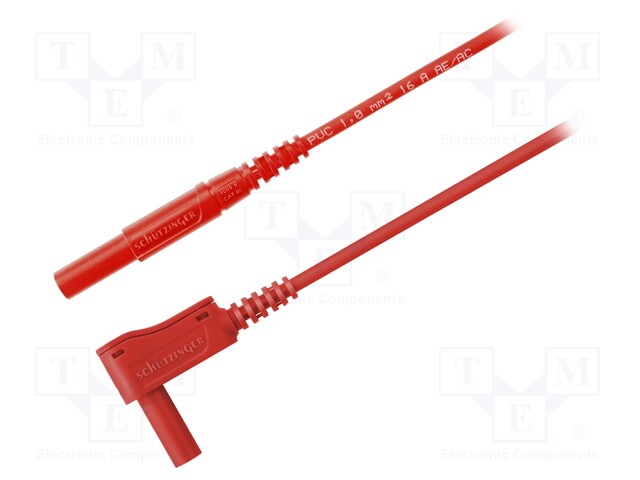 Test lead; PVC; 0.5m; red; 16A; Cond.cross sec: 1mm2
