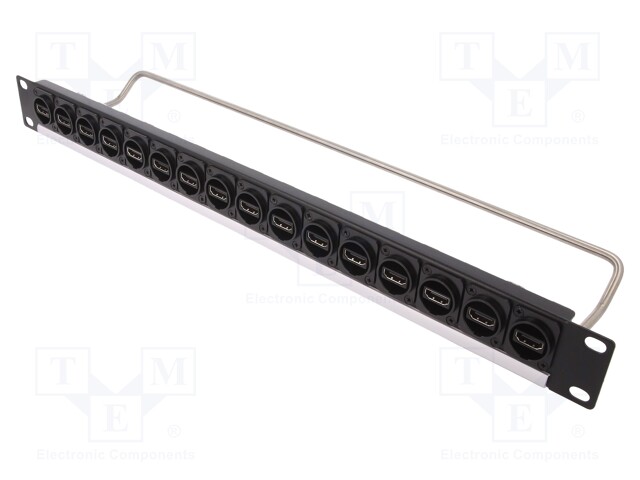 Connector: HDMI; patch panel; RACK; screw; M3; Size: 19",1U