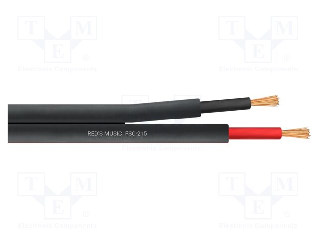 Wire: loudspeaker cable; 2x1.5mm2; stranded; Cu; black; PVC